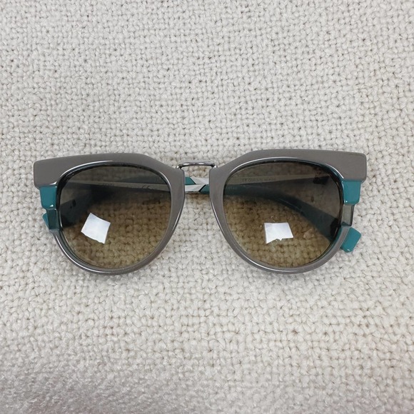 FENDI Teal Gray Cat Eye Metropolis Sunglasses - Picture 5 of 8